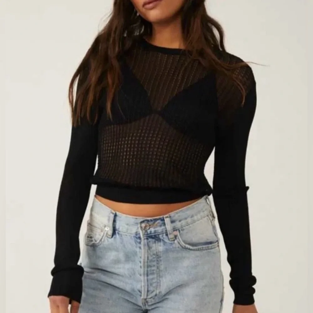 NWT Free People H20 Crewneck Sheer Pullover